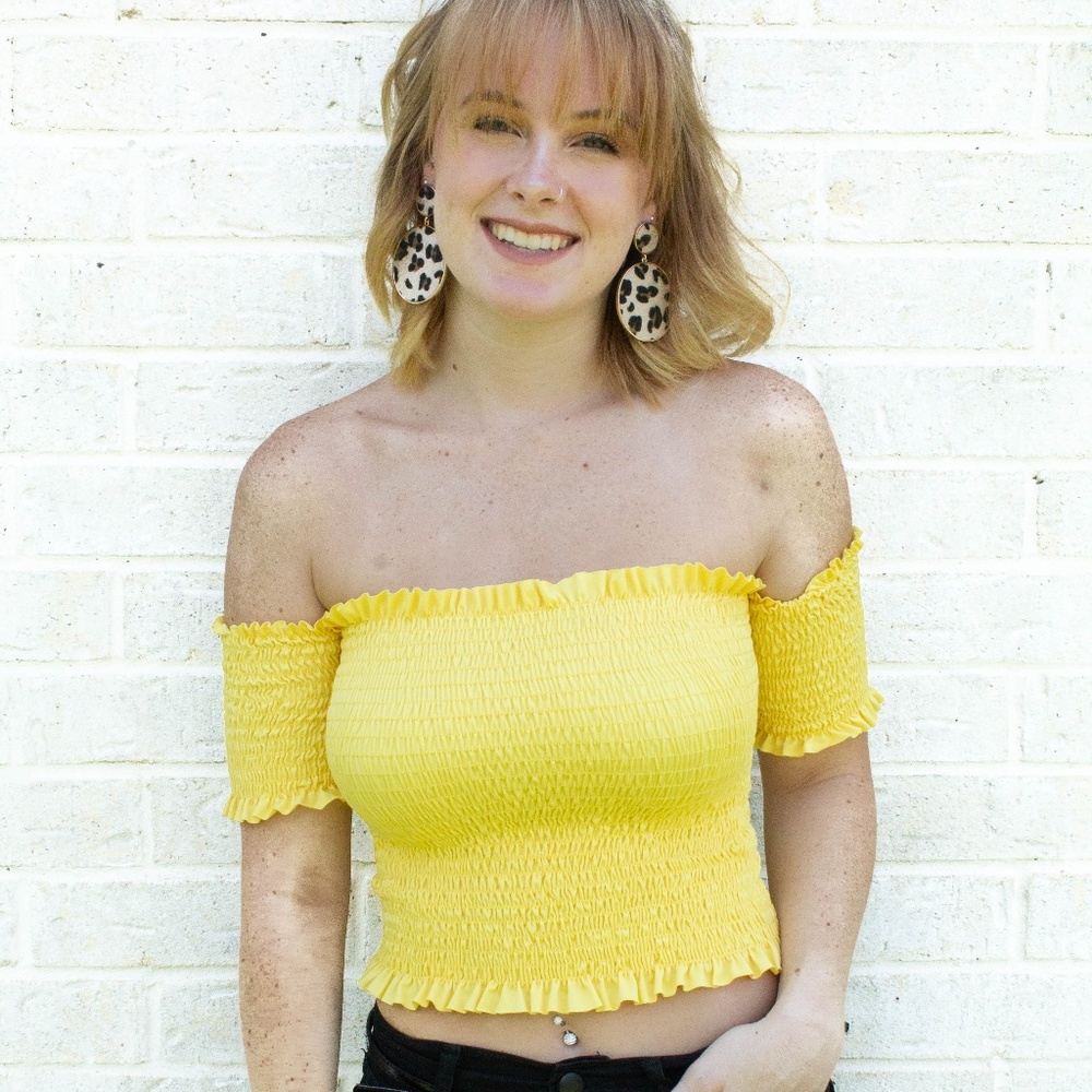 Smocked off the shoulder top